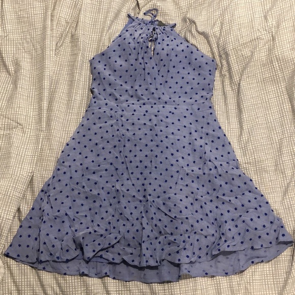 Blue polka dotted a-line dress ATHROPOLOGIE - Picture 4 of 6